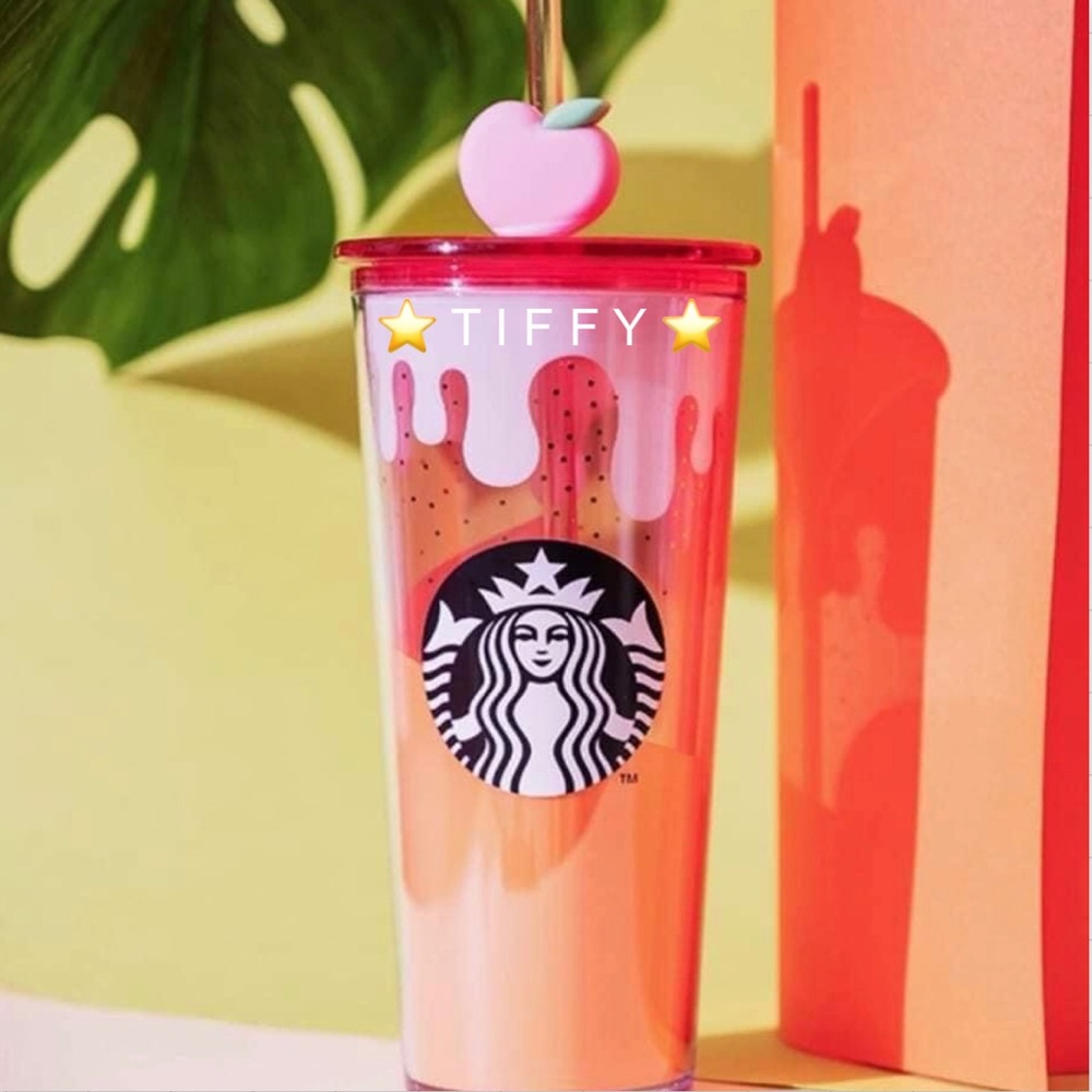 🚫SOLD🚫 Starbucks Peach Tumbler Cup 🍑